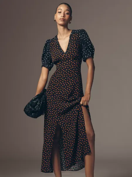 Maeve V Neck A Line Maxi Dress